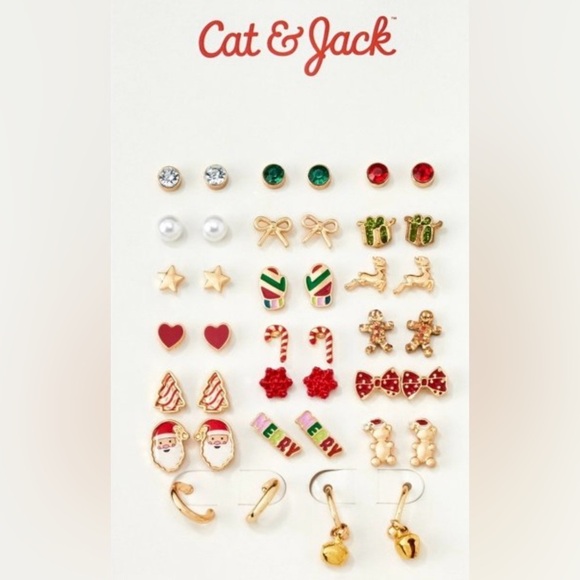 Target Cat & Jack Nickel Free Christmas Holiday Festive Earrings 20 Pairs New - Picture 1 of 6